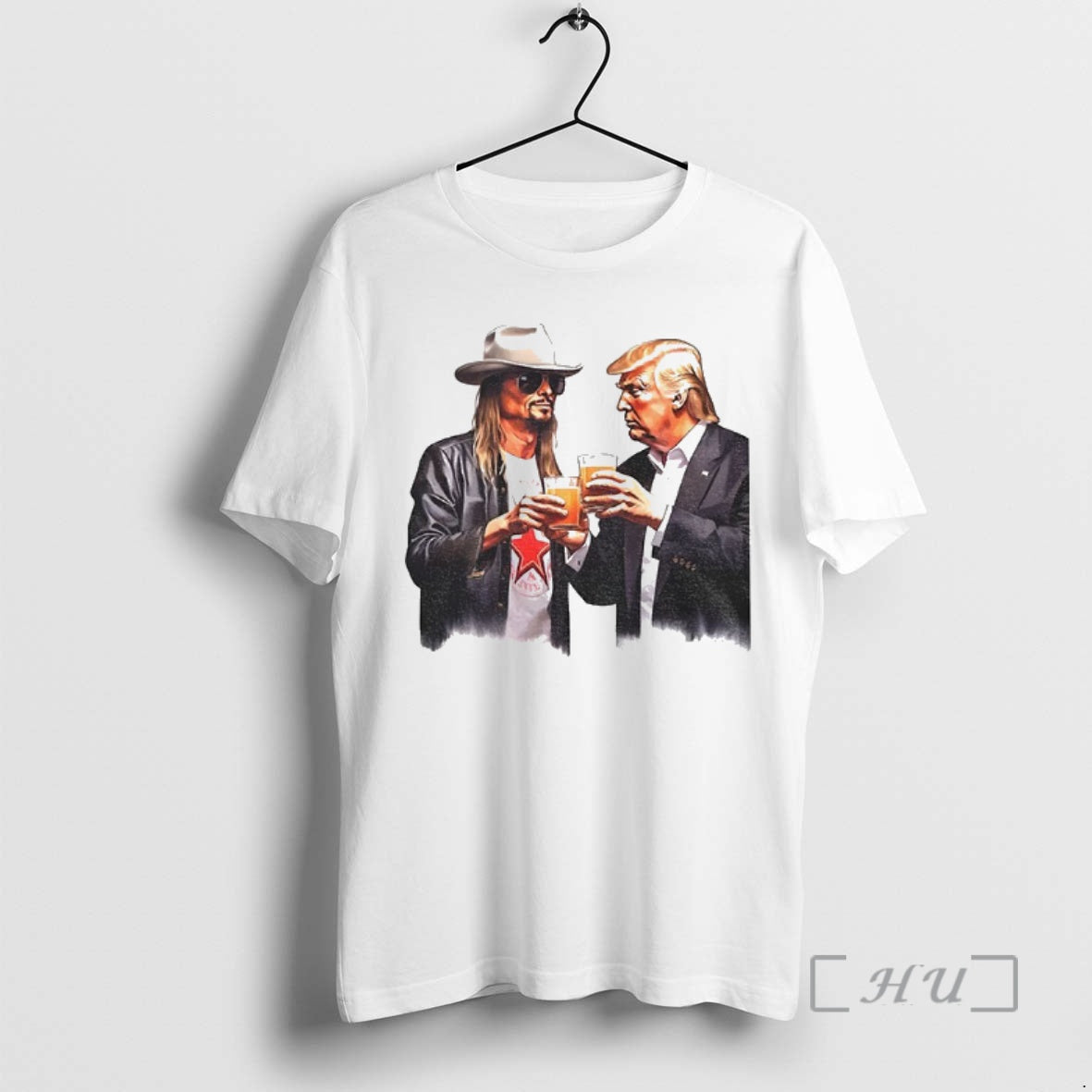 Officials Donald Trump And Kid Rock Drinking Beer Cartoon T-Shirts, Hoodie, Sweatshirt | InkNestWear.com