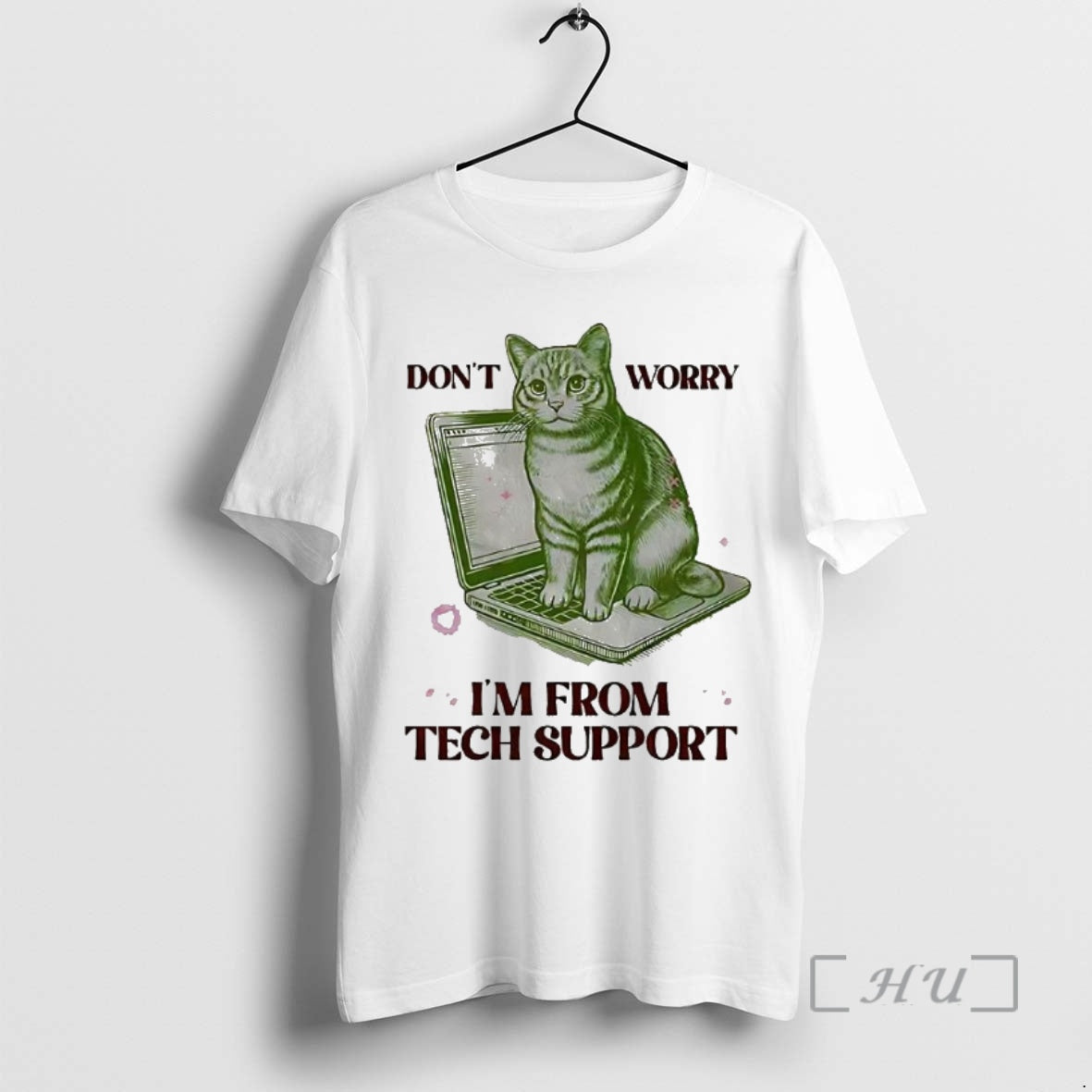 Officials Dont Worry Im From Tech Support Cat Laptop T-Shirts, Hoodie, Sweatshirt | InkNestWear.com