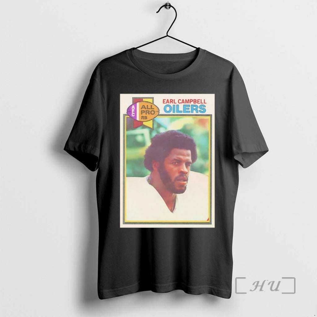 Officials Earl Campbell Trading Card Houston Oilers T Shirt Sweater