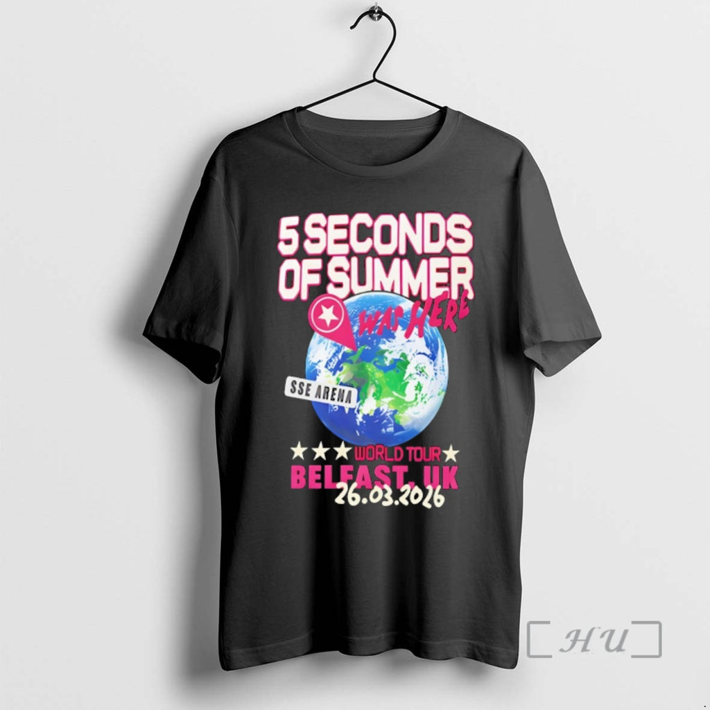 Officials Earth 5sos Seconds Of Summer World Tour Belfast Uk 2026 Premium T Shirts Sweater