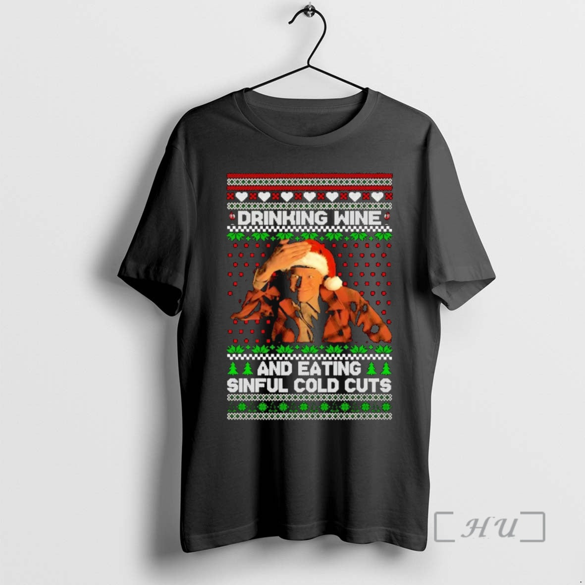 Officials Ed Gein Drinking Wine And Eating Sinful Cold Cuts Ugly Christmas Premium T Shirts Hoodie, Sweatshirt