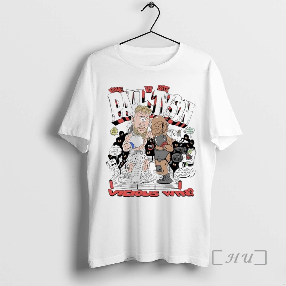 Officials Fake Paul Vs Bite Tyson Vicious Win Boxing Caricature T-Shirts, Hoodie, Sweatshirt | InkNestWear.com