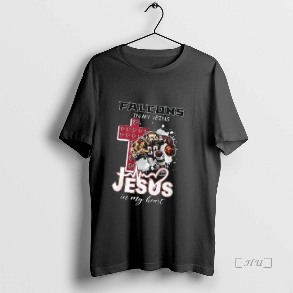 Officials Falcons In My Veins Jesus In My Heart Mascot T-Shirts, Hoodie, Sweatshirt | InkNestWear.com