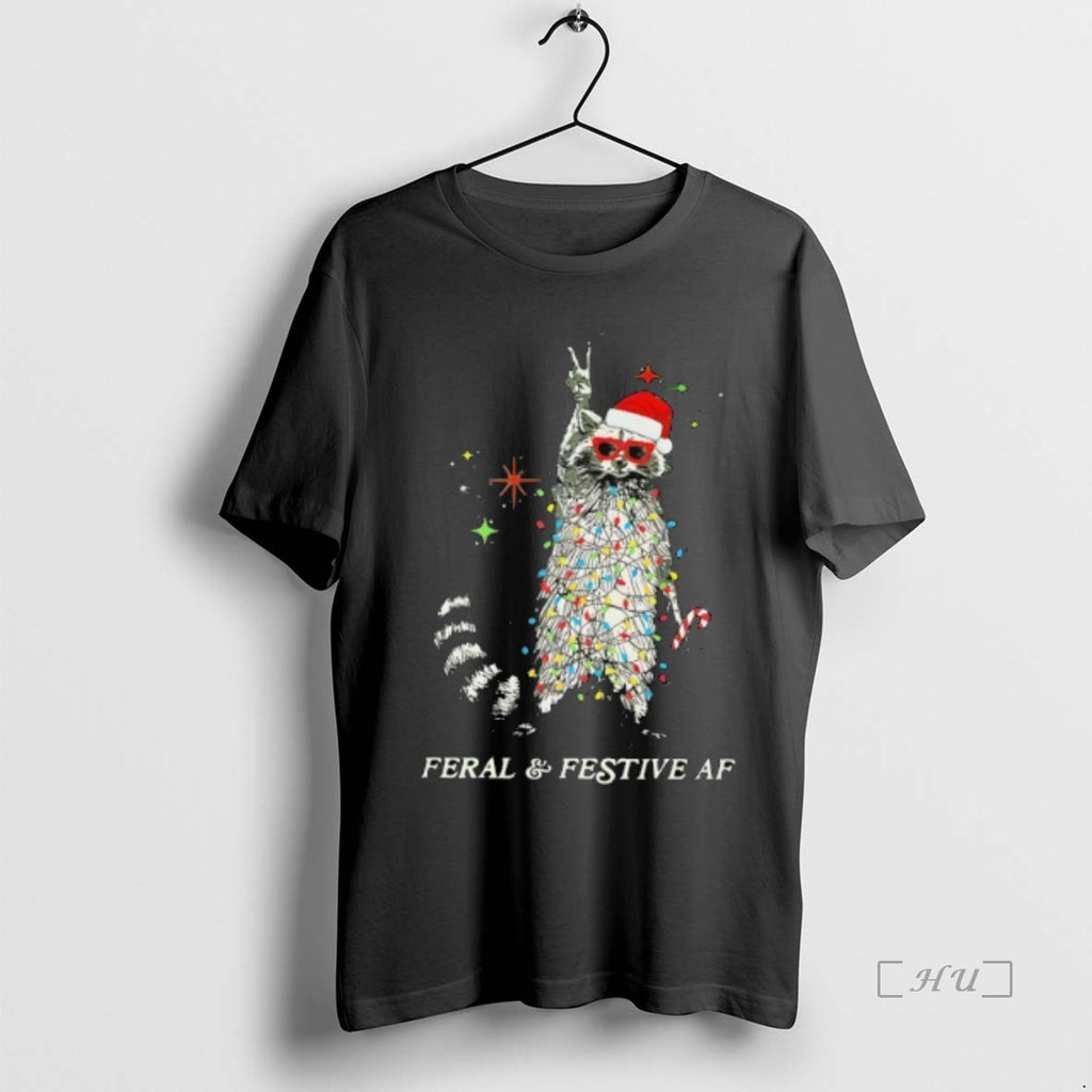 Officials Feral Festive Af Raccoon Ugly Christmas T-Shirts, Hoodie, Sweatshirt | InkNestWear.com