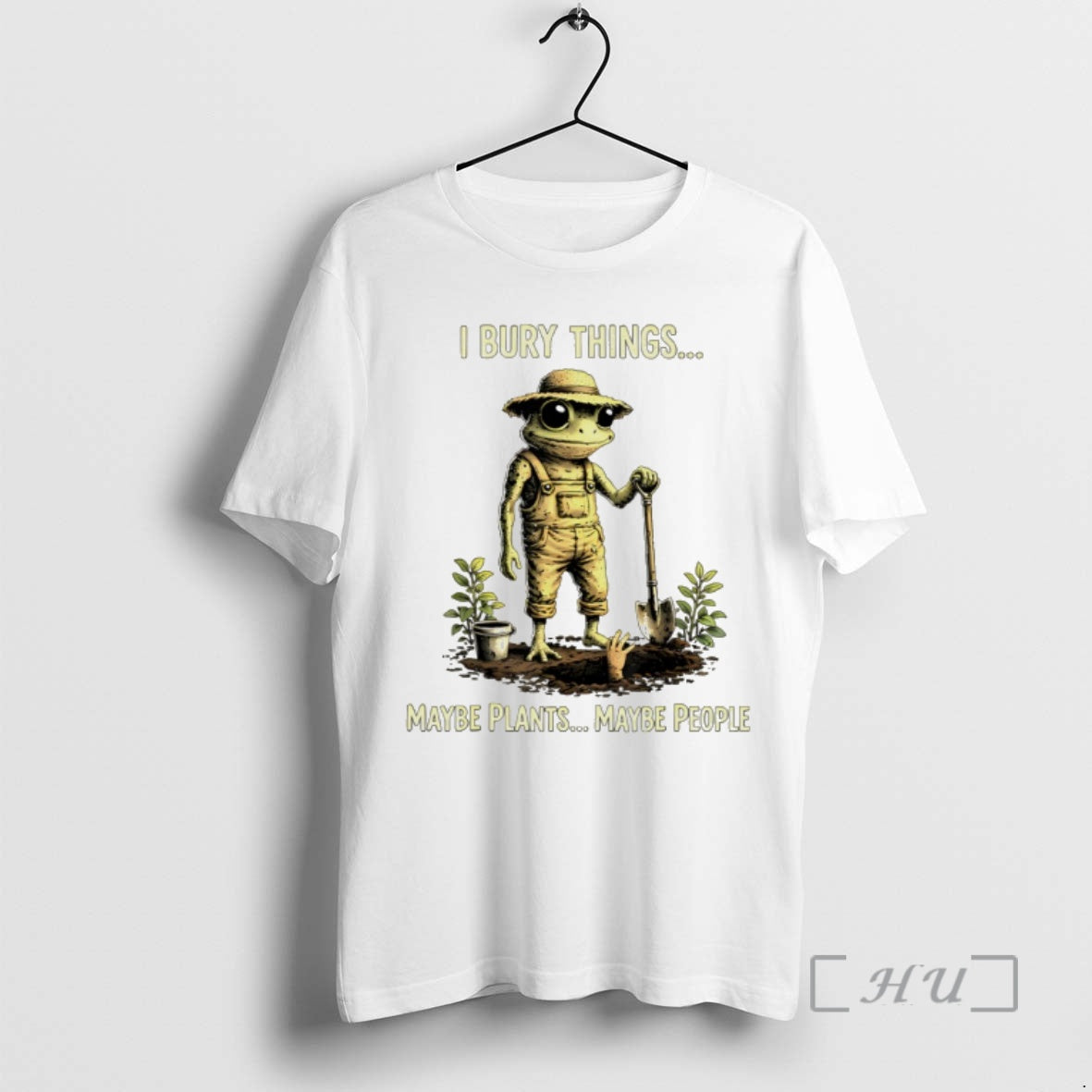 Officials Frog Farmer I Bury Things Maybe Plants Maybe People Meme Premium T Shirts Sweater