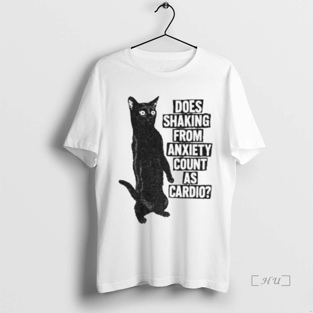 Officials Funny Cat Does Shaking From Anxiety Count As Cardio T-Shirts, Hoodie, Sweatshirt | InkNestWear.com