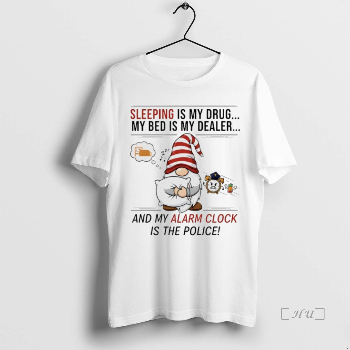Officials Gnome Christmas Sleeping Is My Drug My Bed Is My Dealer And My Alarm T-Shirts, Hoodie, Sweatshirt | InkNestWear.com