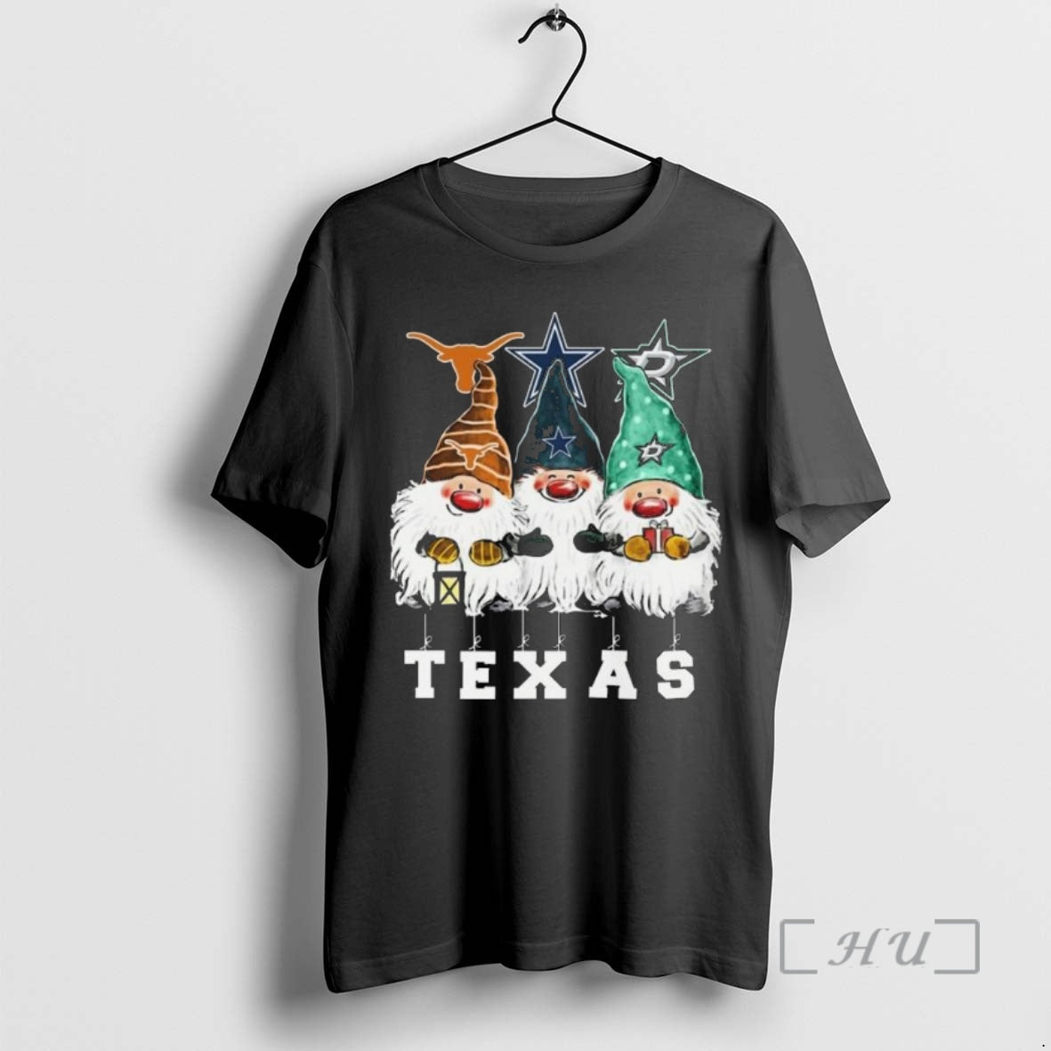 Officials Gnome X Texas City Sports Team Longhorns Cowboys And Stars Merry Christmas 2025 Premium T-Shirts, Hoodie,...