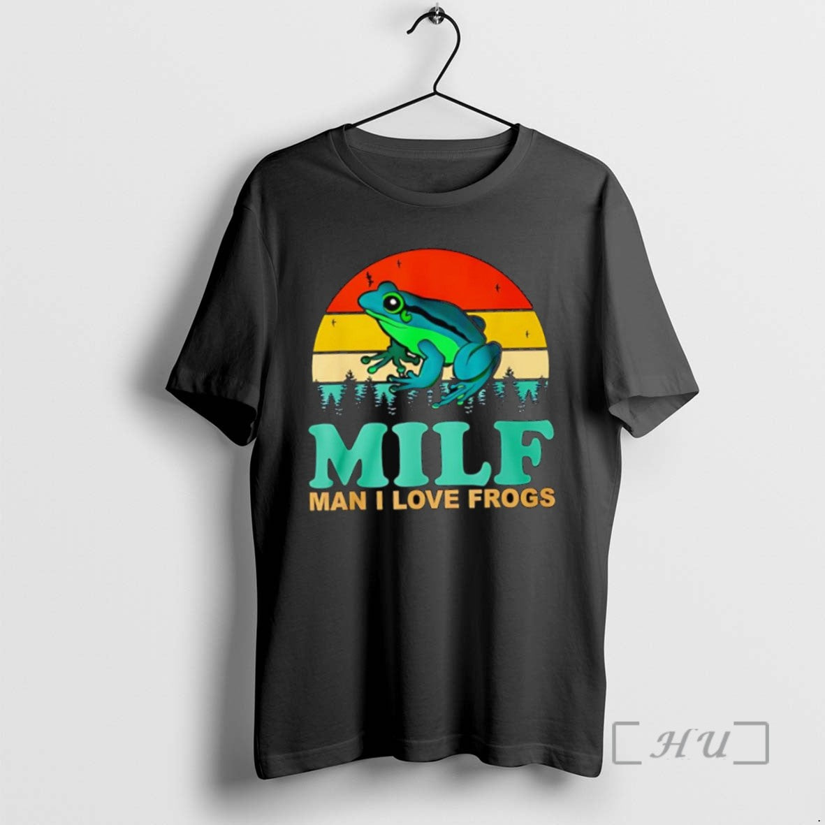 Officials Green Frog Milf Man I Love Frogs Sunset Retro