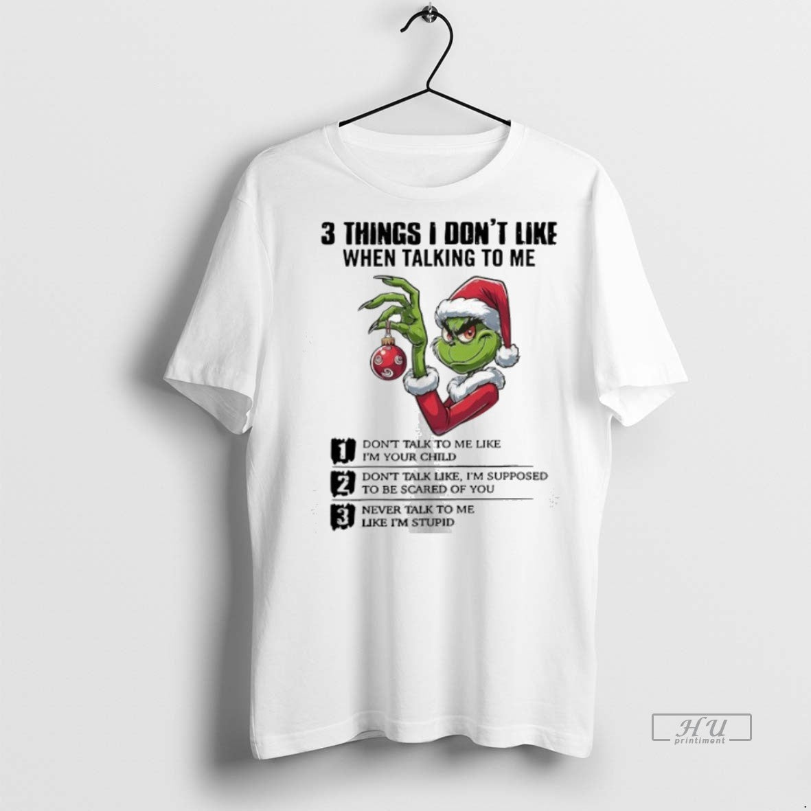 Officials Grinch 3 Things I Dont Like When Talking To Me Christmas Premium T-Shirts, Hoodie, Sweatshirt | InkNestWear.com
