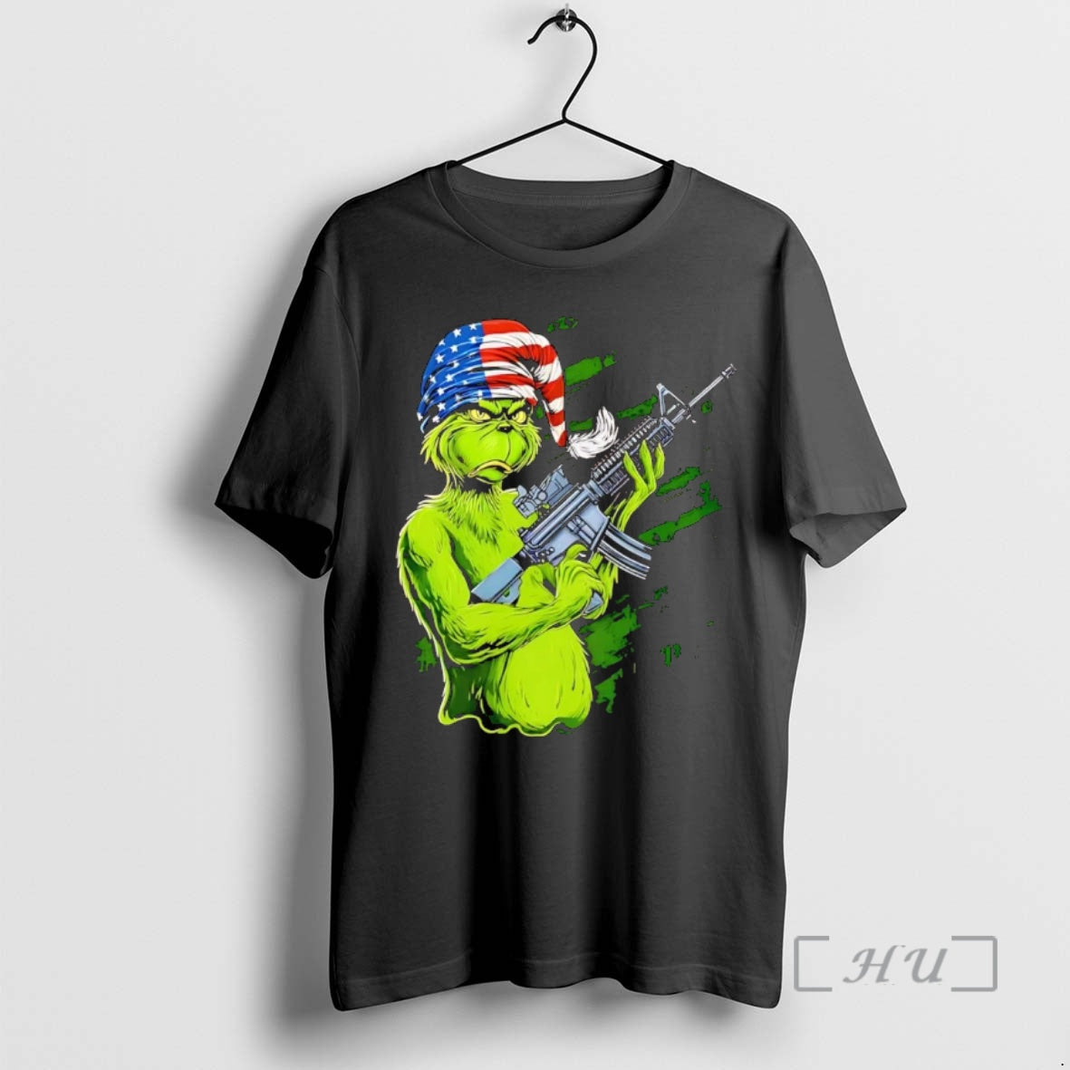 Officials Grinch American Flag Bandana Ar 15 Mean One T-Shirts, Hoodie, Sweatshirt | InkNestWear.com