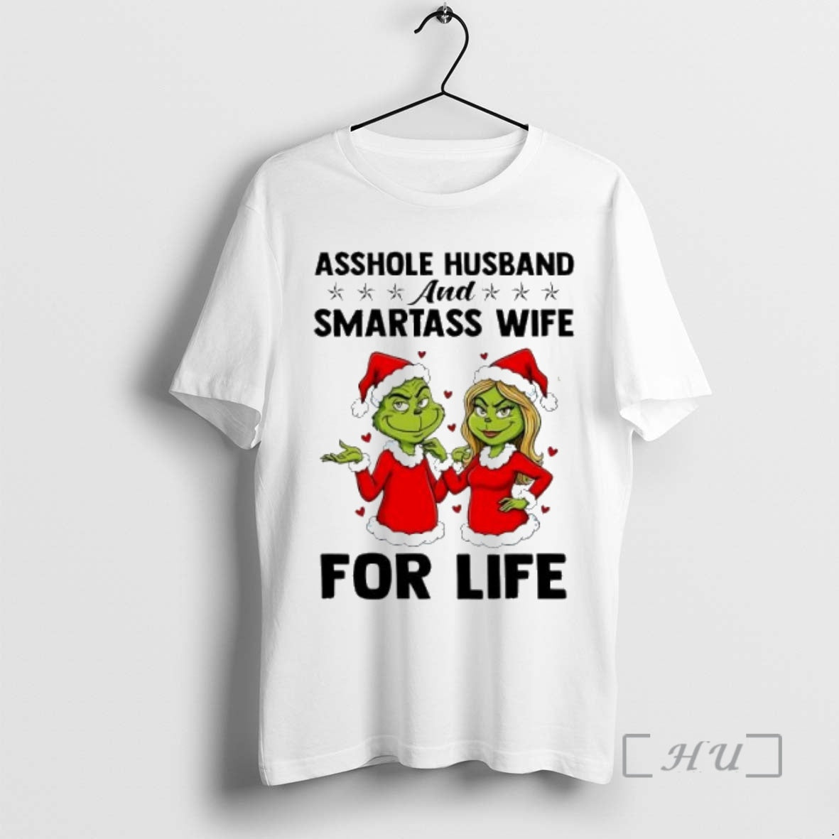Officials Grinch Christmas Asshole Husband And Smartass Wife For Life T-Shirts, Hoodie, Sweatshirt | InkNestWear.com
