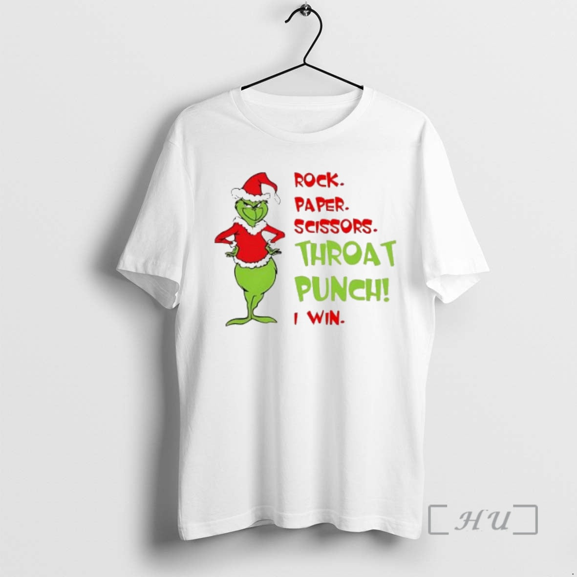 Officials Grinch Christmas Rock Paper Scissors Throat Punch I Win T-Shirts, Hoodie, Sweatshirt | InkNestWear.com