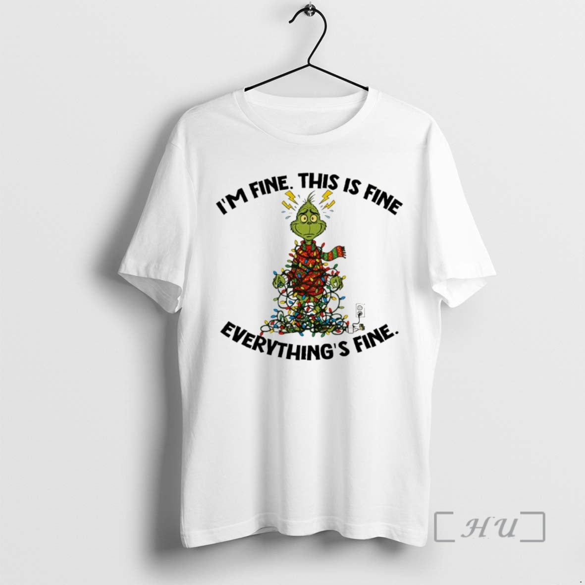Officials Grinch Christmas Tree Im Fine This Is Fine Everythings Fine Santa T-Shirts, Hoodie, Sweatshirt | InkNestWear.com