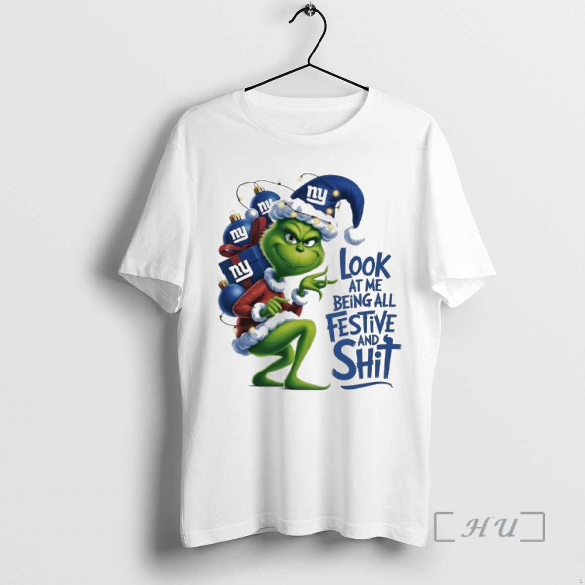 Officials Grinch Christmas X New York Giants Look At Me Being All Festive And Shit T-Shirts, Hoodie, Sweatshirt