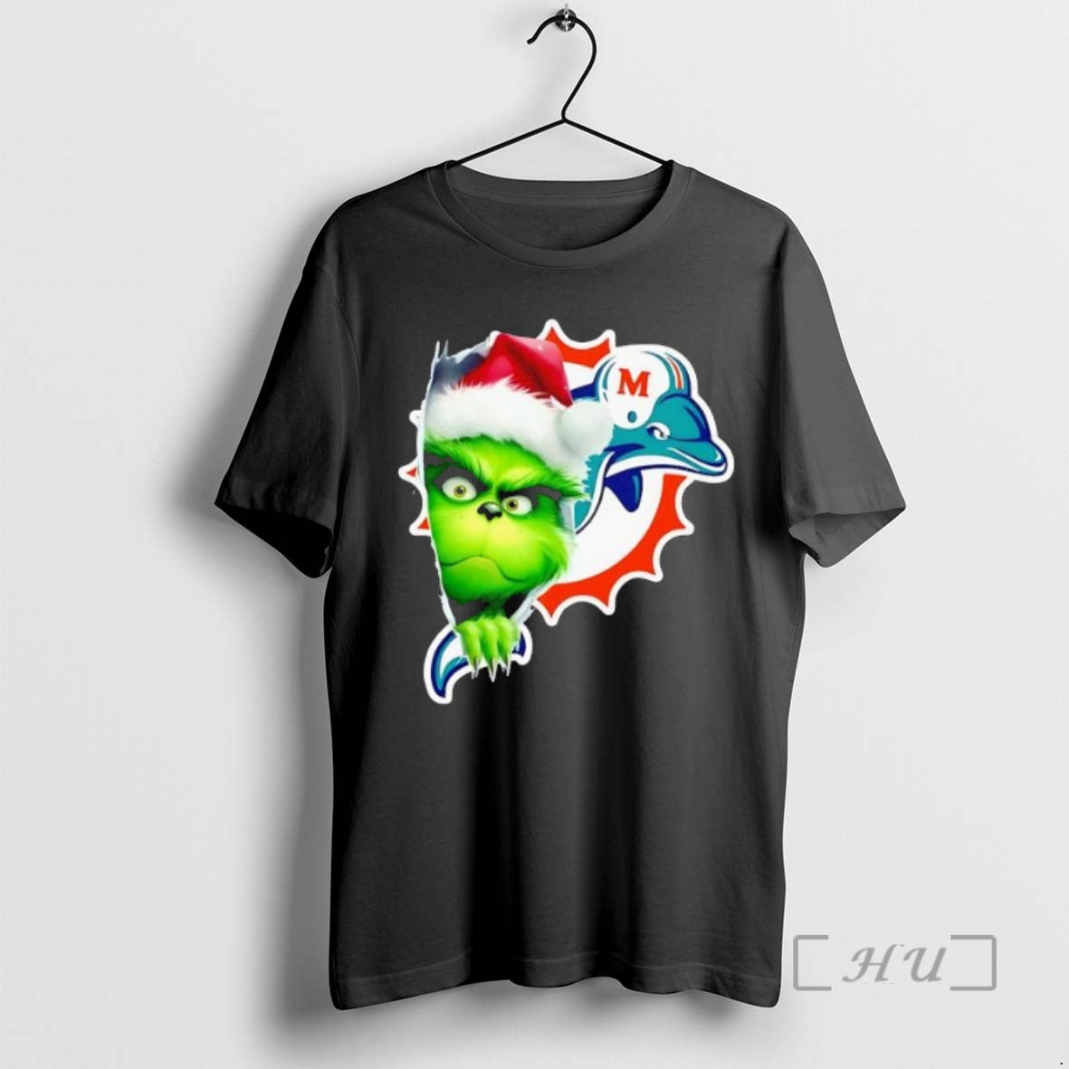 Officials Grinch Peeking Through Miami Dolphins Christmas Holiday T-Shirts, Hoodie, Sweatshirt | InkNestWear.com