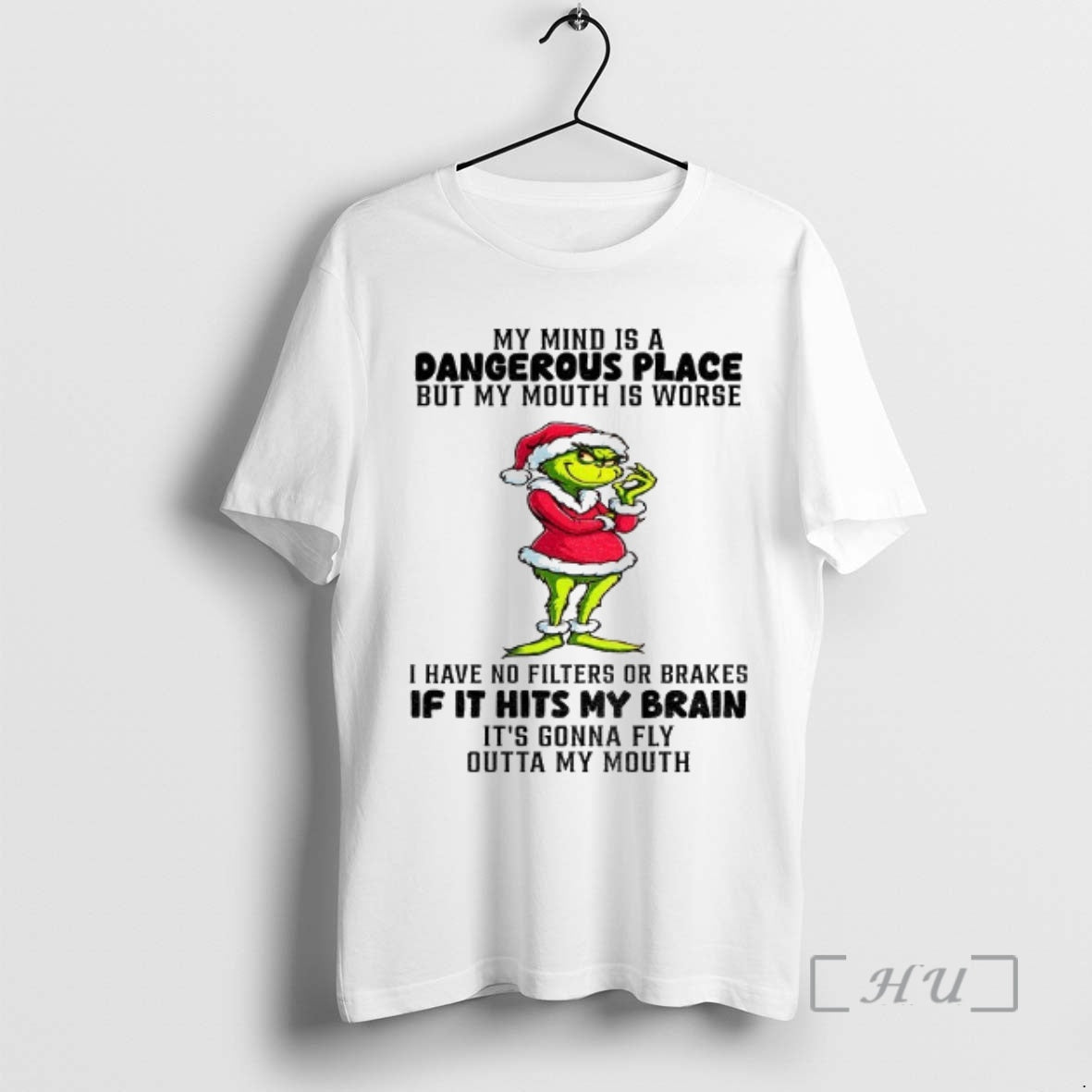Officials Grinch Santa Claus My Mind Is A Dangerous Place But My Mouth Is Worse T-Shirts, Hoodie, Sweatshirt