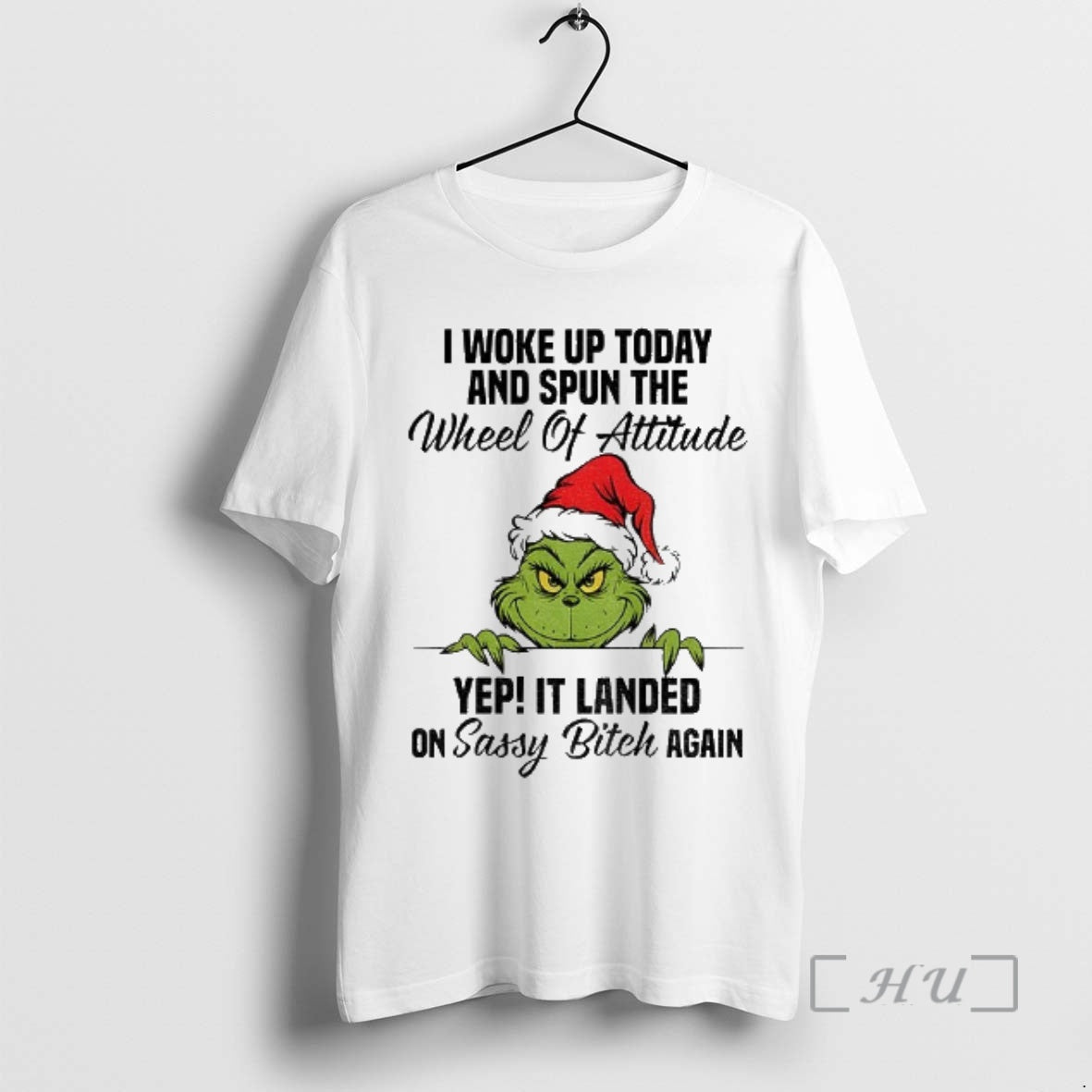 Officials Grinch Santa I Woke Up Today And Spun The Wheel Of Attitude Yep It T-Shirts, Hoodie, Sweatshirt | InkNestWear.com