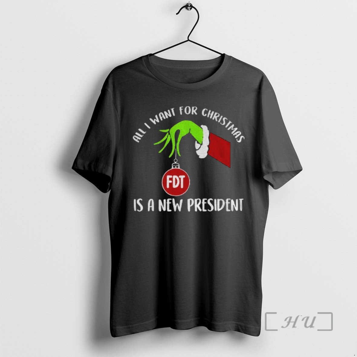 Officials Grinch Santa Hand Fdt All I Want For Christmas Is A New President Christmas T-Shirts, Hoodie, Sweatshirt