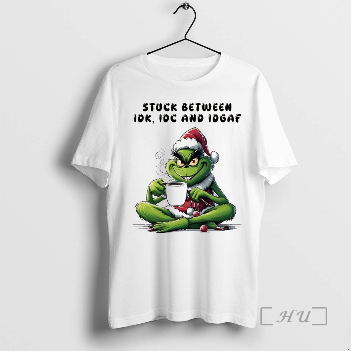Officials Grinch Stuck Between Idk Idc And Idgaf Christmas Christmas T-Shirts, Hoodie, Sweatshirt | InkNestWear.com