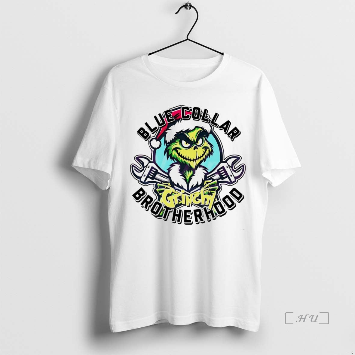 Officials Grinch Blue Collar Grinchy Brotherhood White T-Shirts, Hoodie, Sweatshirt
