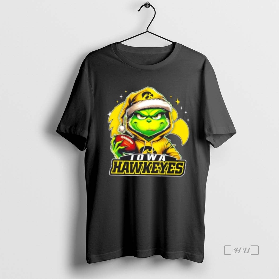 Officials Grinch Is Holding A Ball And Smiling At Iowa Hawkeyes Fans Christmas Premium T-Shirts, Hoodie, Sweatshirt