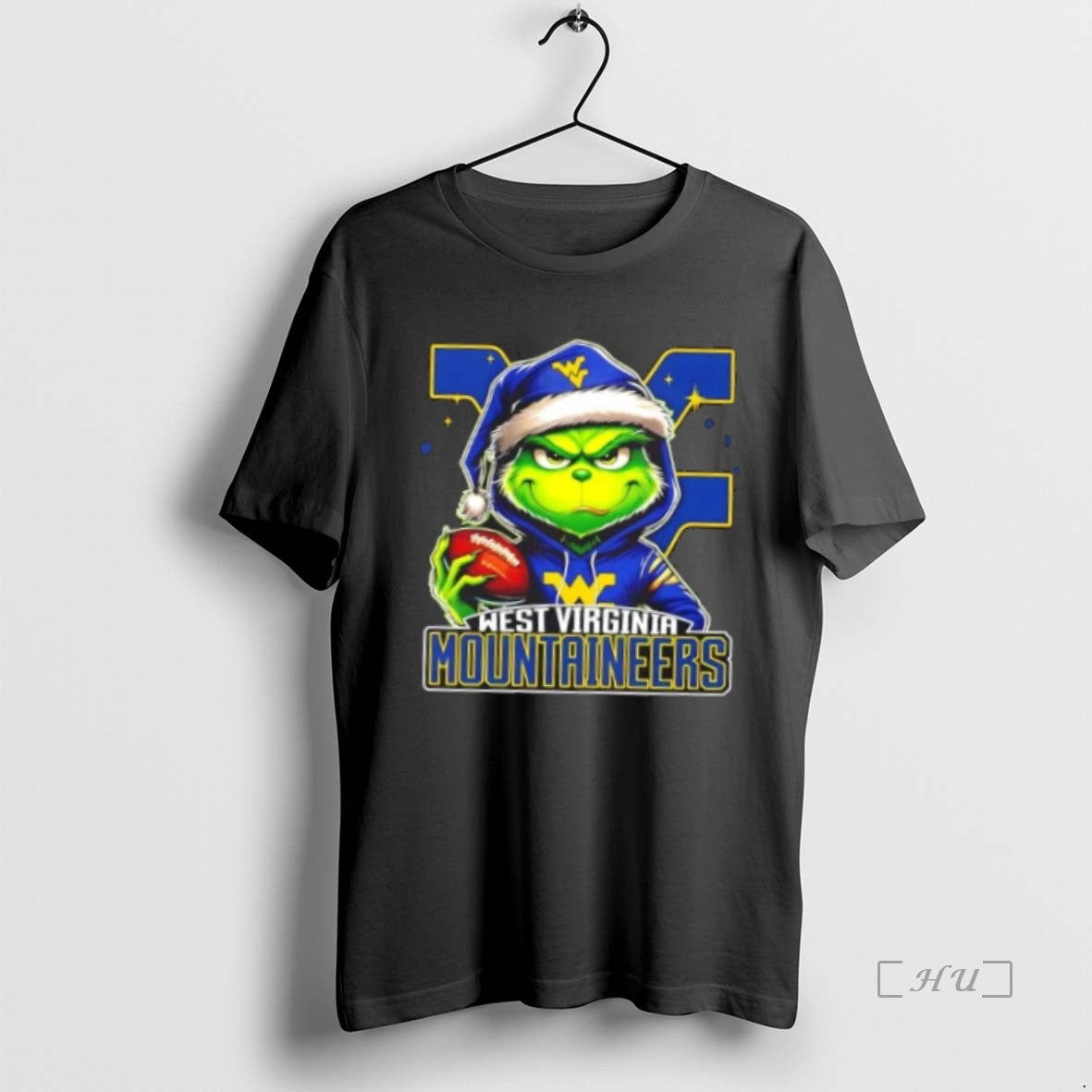 Officials Grinch Is Holding A Ball And Smiling At West Virginia Mountaineers Fans Christmas Premium T-Shirts, Hoodie,...