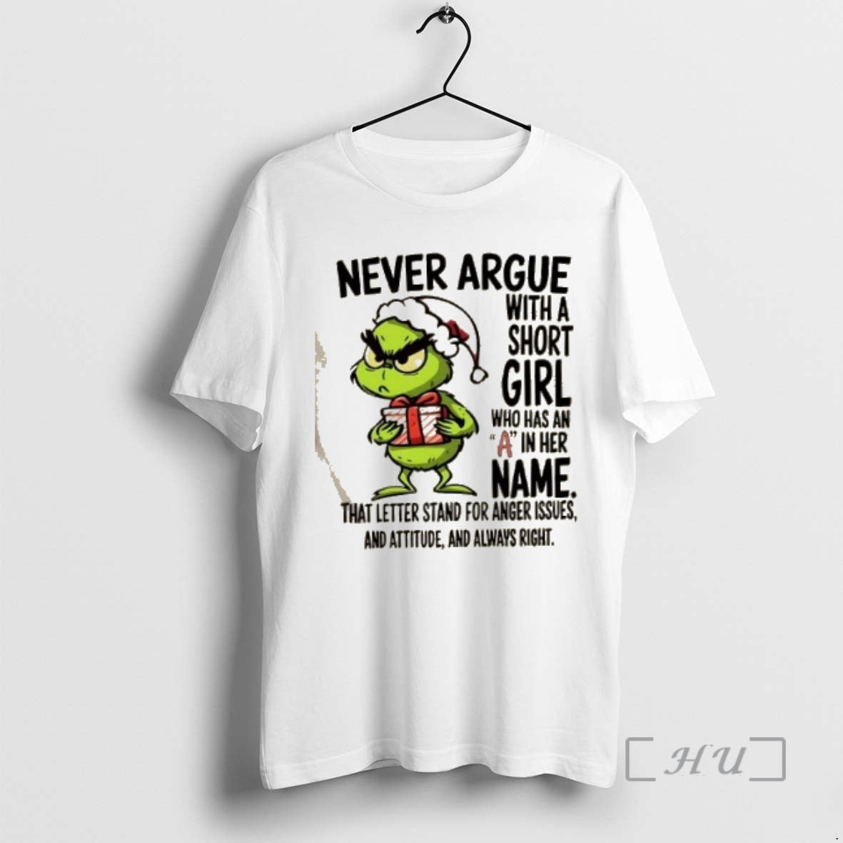 Officials Grinch Never Argue With A Short Girl Named A Anger Attitude Always Right Christmas T-Shirts, Hoodie, Sweatshirt