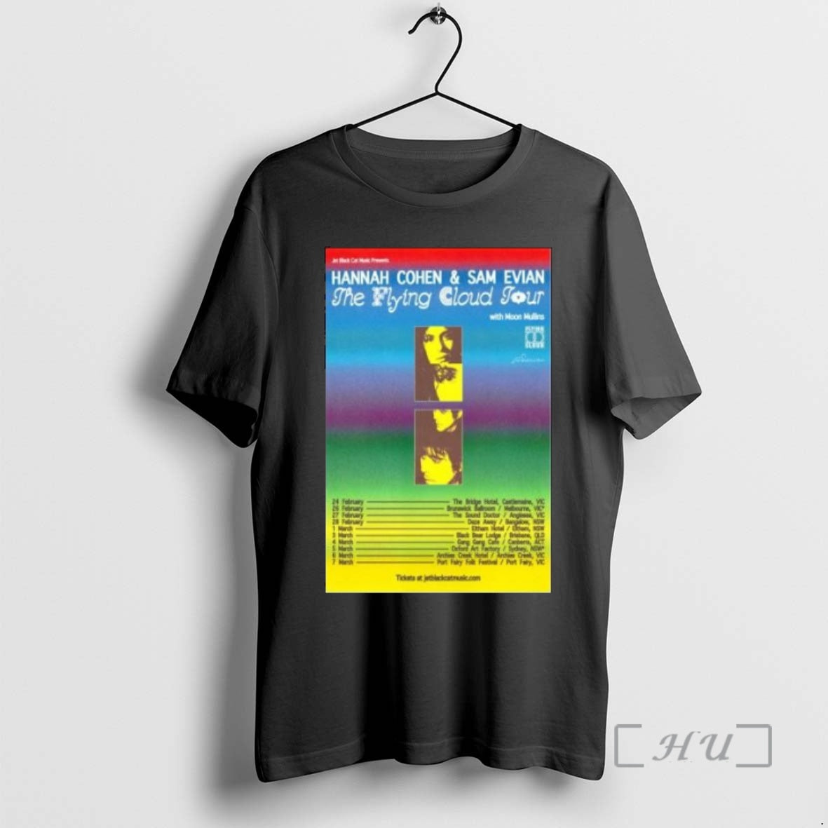 Officials Hannah Cohen Sam Evian The Flying Cloud Tour 2026 Circle Black Premium T Shirts Hoodie, Sweatshirt