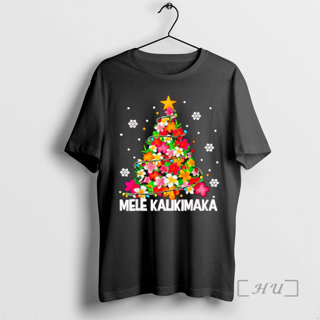 Officials Hawaiian Floral Christmas Tree Mele Kalikimaka Christmas T Shirt Sweater