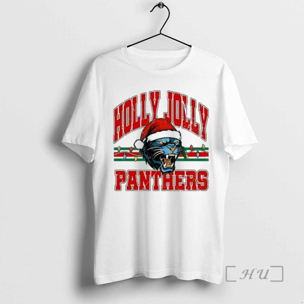 Officials Holly Jolly Panthers Santa Hat Holiday Mascot T-Shirts, Hoodie, Sweatshirt | InkNestWear.com