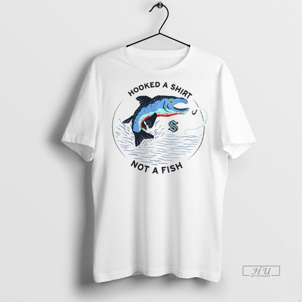 Officials Hooked A Not A Fish Seattle Kraken Hockey Nhl 2025 Logo Premium T-Shirts, Hoodie, Sweatshirt | InkNestWear.com