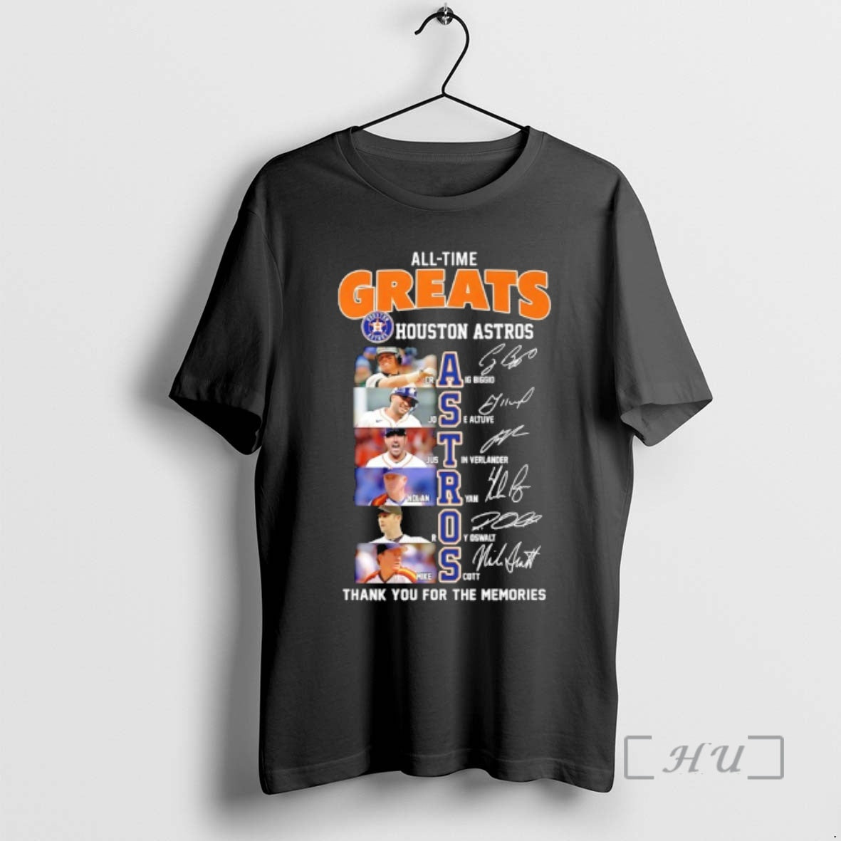 Officials Houston Astros All Time Greats Thank You For The Memories Signatures Premium T Shirts