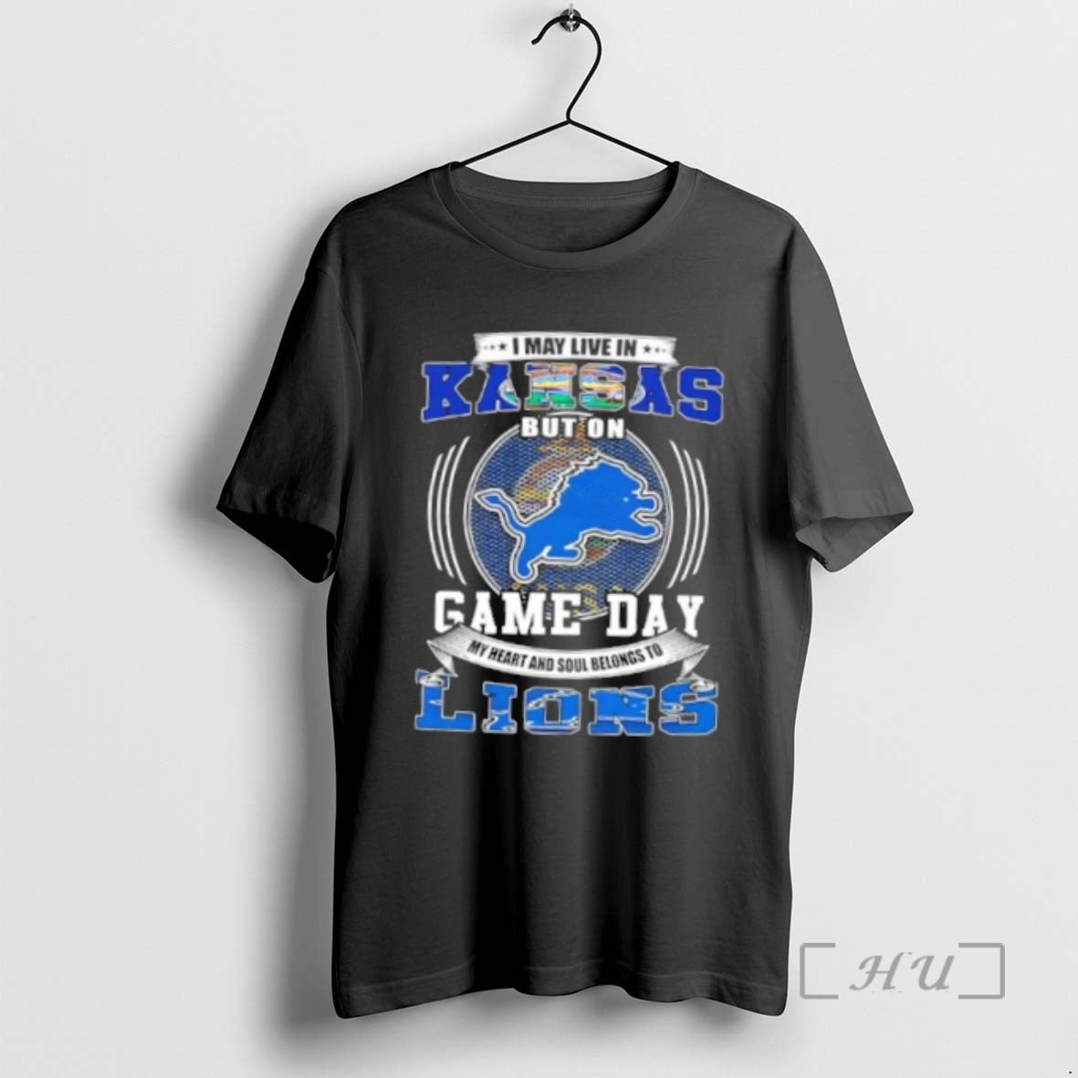 Officials I May Live In Kansas But On Game Day Detroit Lions Football Premium T-Shirts, Hoodie, Sweatshirt | InkNestWear.com