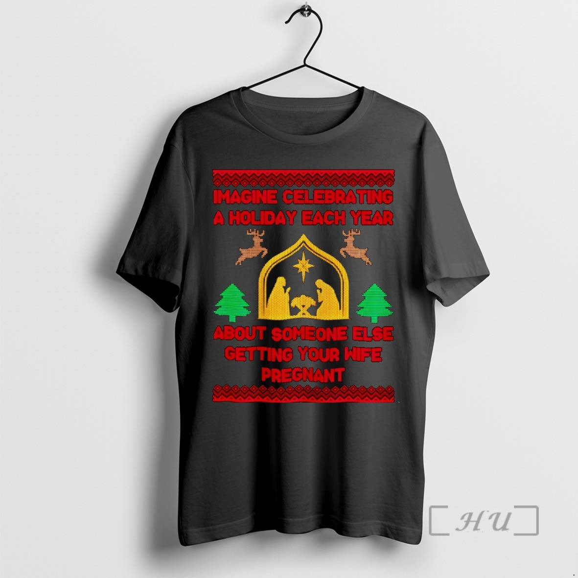Officials Imagine Celebrating A Holiday Each Year About Someone Else Getting Your Wife Pregnant Christmas T-Shirts,...