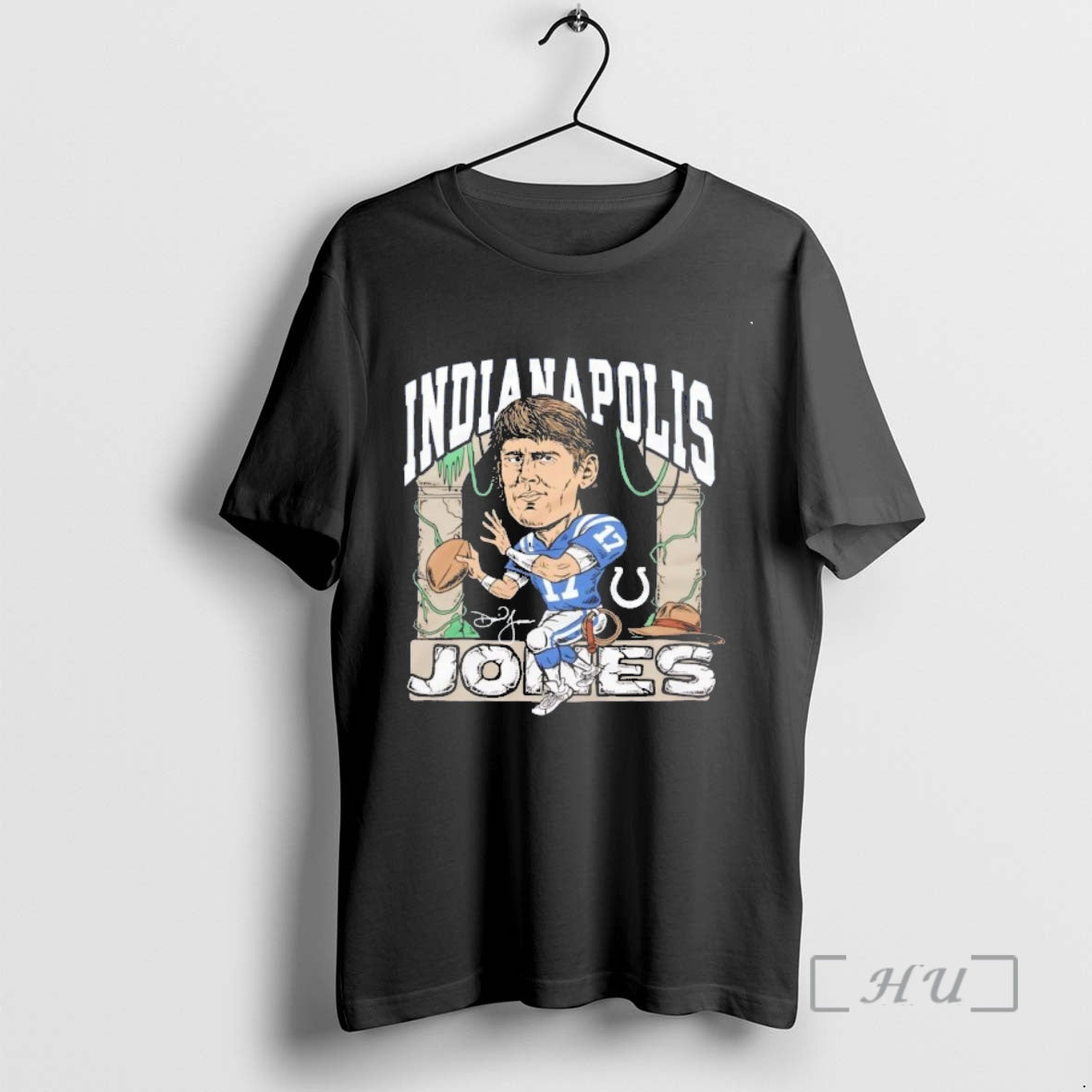 Officials Indianapolis Colts Daniel Jones Signature Caricature T-Shirts, Hoodie, Sweatshirt | InkNestWear.com
