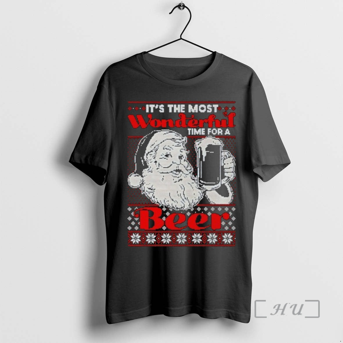Officials Its The Most Wonderful Time For A Beer Santa Ugly Christmas Premium T Shirts Hoodie, Sweatshirt | InkNestWear.com
