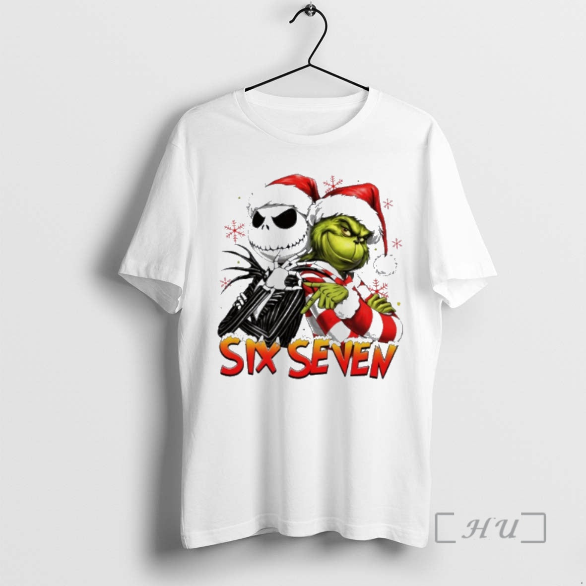 Officials Jack Skellington And Grinch Six Seven Meme Christmas T-Shirts, Hoodie, Sweatshirt | InkNestWear.com