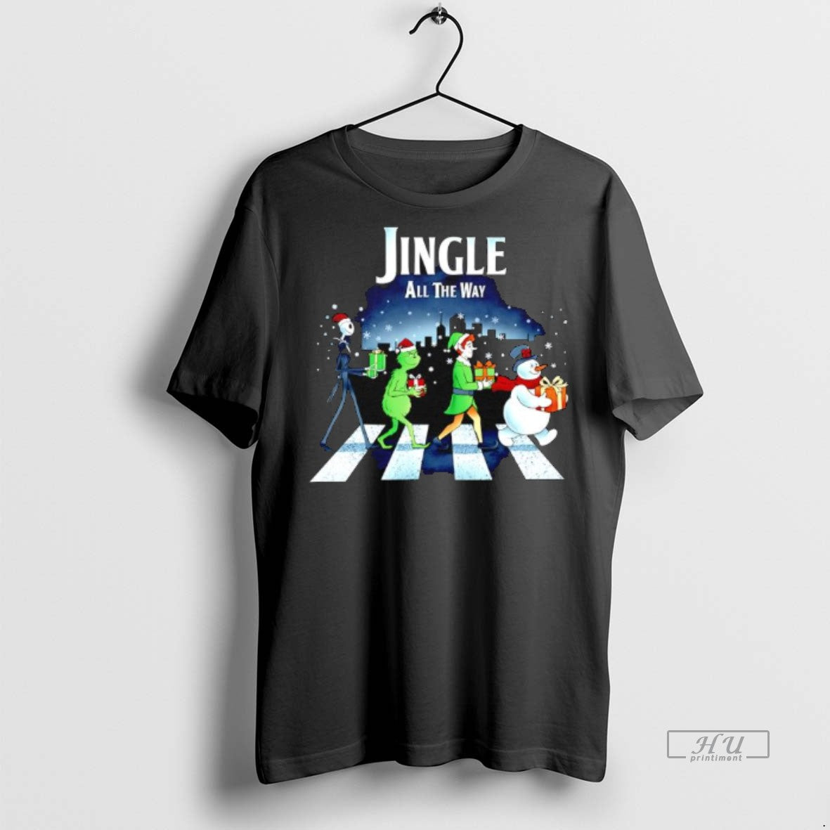 Officials Jack Skellington X Abbey Road Jingle All The Way Chrismas Graphic Premium T-Shirts, Hoodie, Sweatshirt