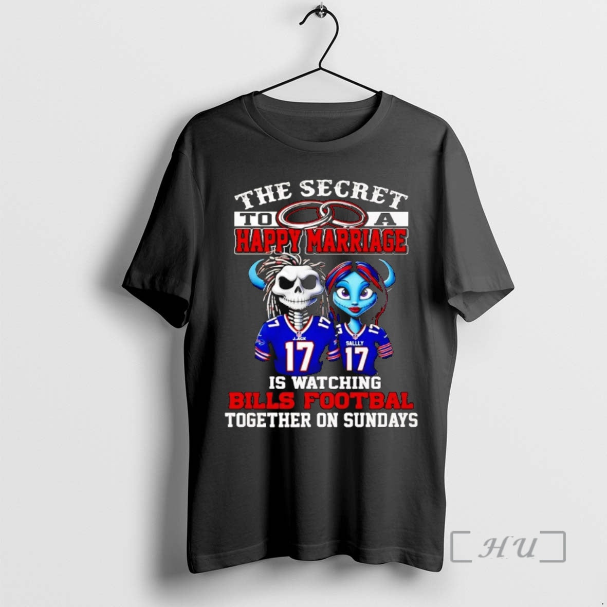 Officials Jack And Sally The Secret To A Happy Marriage Is Watching Bills Premium T-Shirts, Hoodie, Sweatshirt