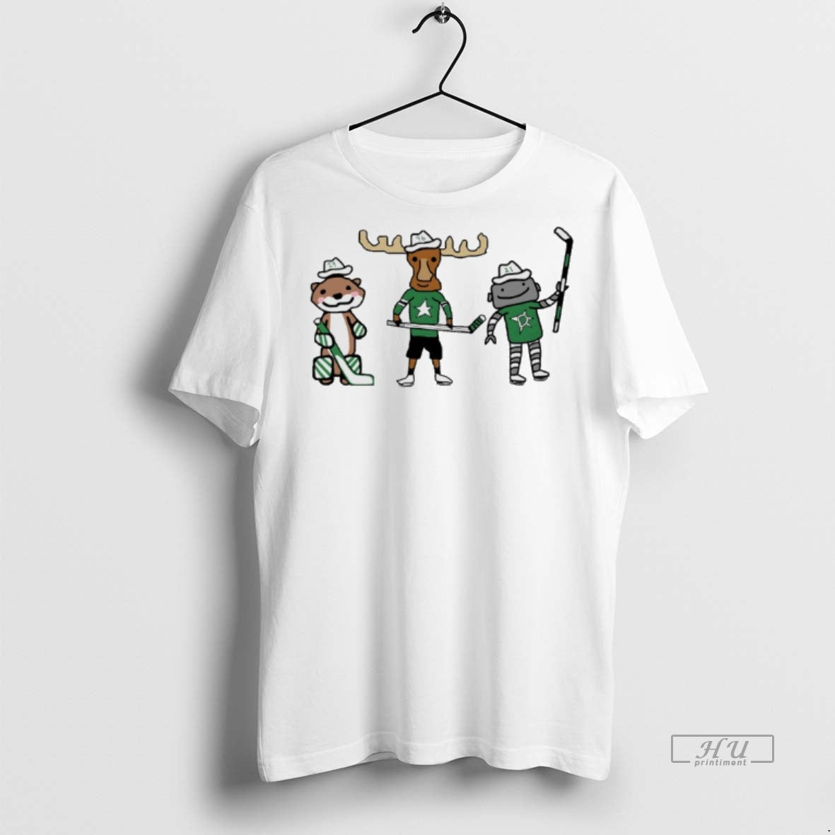 Officials Jake Oettinger Otter Mikko Rantanen Moose And Jason Robertson Robo Guys Dallas Stars Mascot T-Shirts, Hoodie,...
