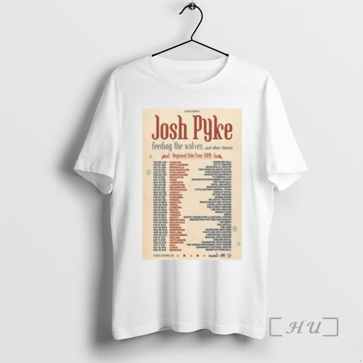 Officials Josh Pyke Regional Solo Tour 2026 Circle White T-Shirts, Hoodie, Sweatshirt | InkNestWear.com
