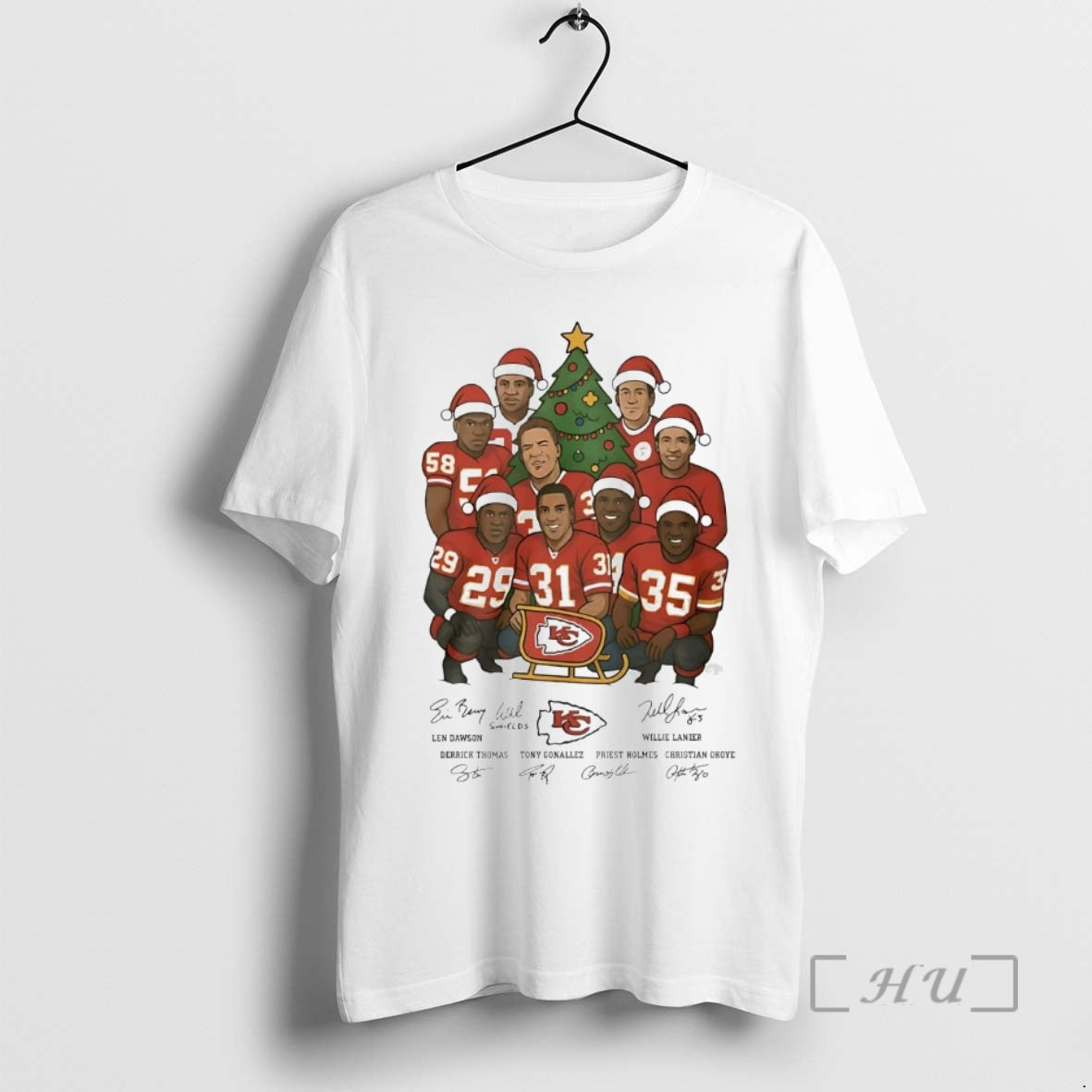 Officials Kansas City Chiefs Signatures Under Christmas Tree T-Shirts, Hoodie, Sweatshirt | InkNestWear.com