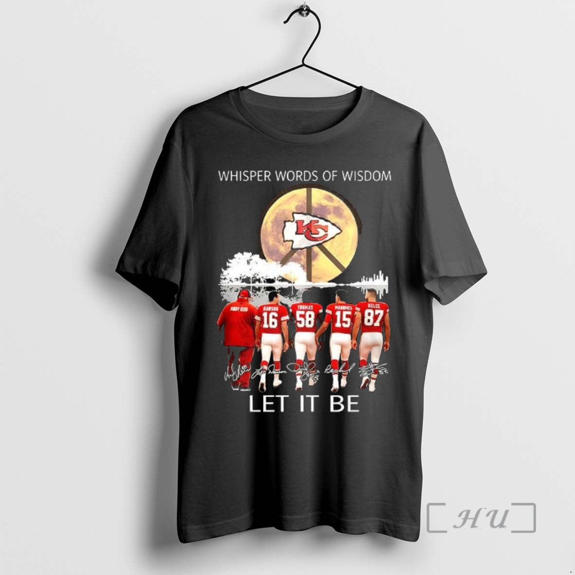 Officials Kansas City Chiefs Whisper Words Of Wisdom Let It Be Player Signature Peace Symbol T-Shirts, Hoodie, Sweatshirt