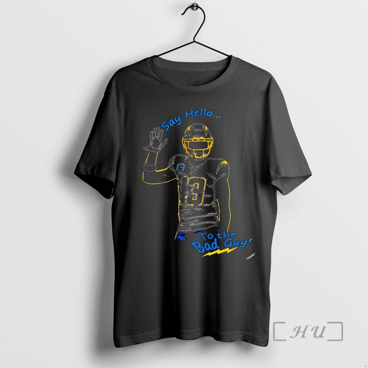 Officials Keenan Allen Los Angeles Chargers Say Hello To The Bad Guy Christmas Premium T-Shirts, Hoodie, Sweatshirt