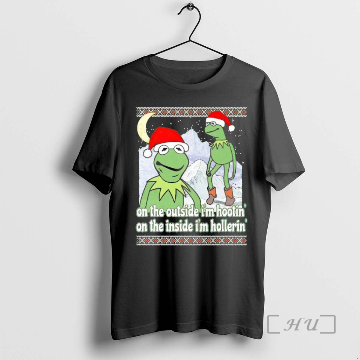Officials Kermit On The Outside Im Hootin Inside Hollerin Christmas T-Shirts, Hoodie, Sweatshirt | InkNestWear.com