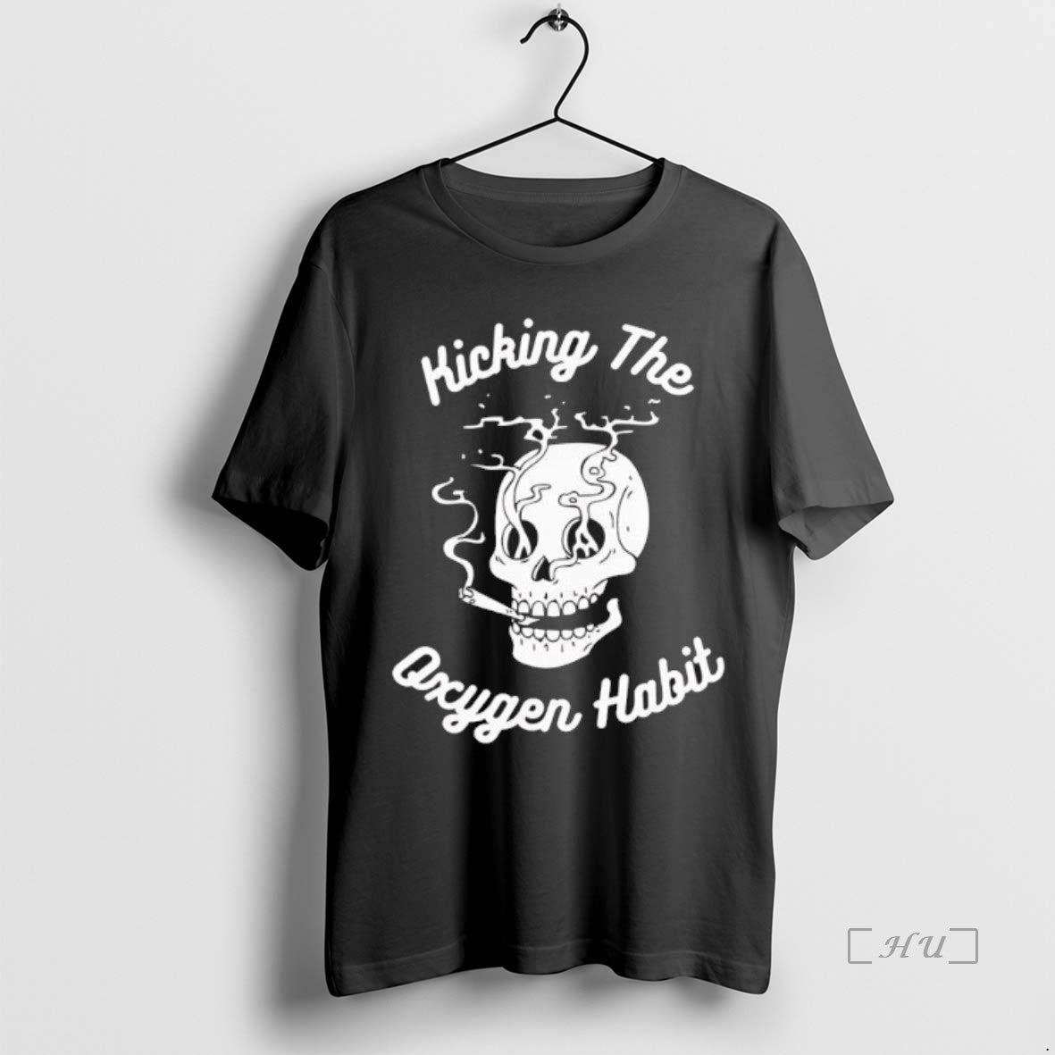 Officials Kicking The Oxygen Habit Skull Smoking Black T-Shirts, Hoodie, Sweatshirt | InkNestWear.com