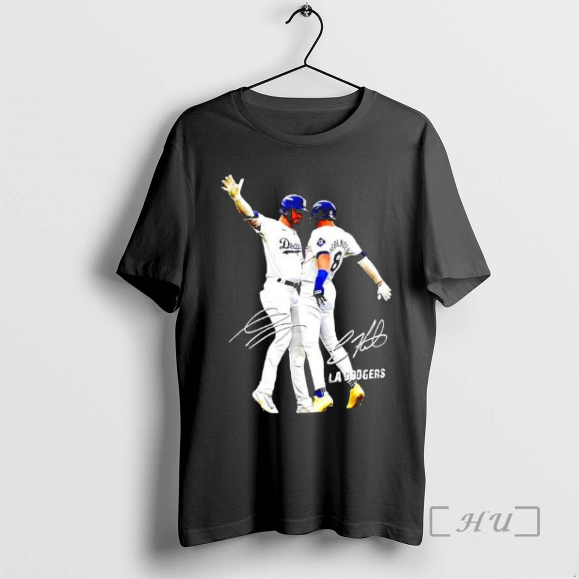 Officials Kike Hernandez And Gavin Lux Funny Celebartion Los Angeles Baseball Signatures Premium T Shirts Hoodie, Sweatshirt