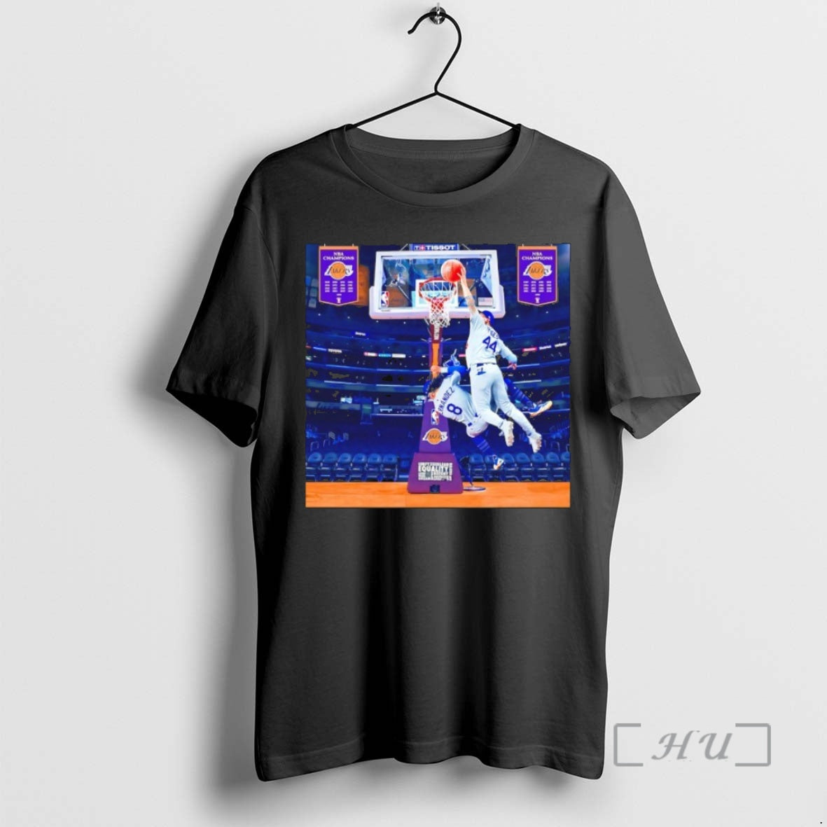 Officials Kike Hernandez And Andy Pages Playing Basketball Nba Los Angeles Lakers Premium T Shirts Hoodie, Sweatshirt
