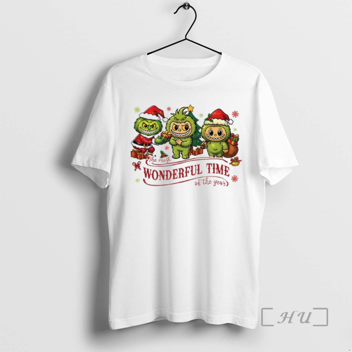 Officials Labubu Monster The Most Wonderful Time Of The Year Merry Christmas Premium T Shirts Hoodie, Sweatshirt